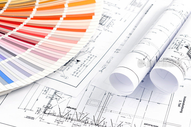 家庭改进蓝图的颜色样本