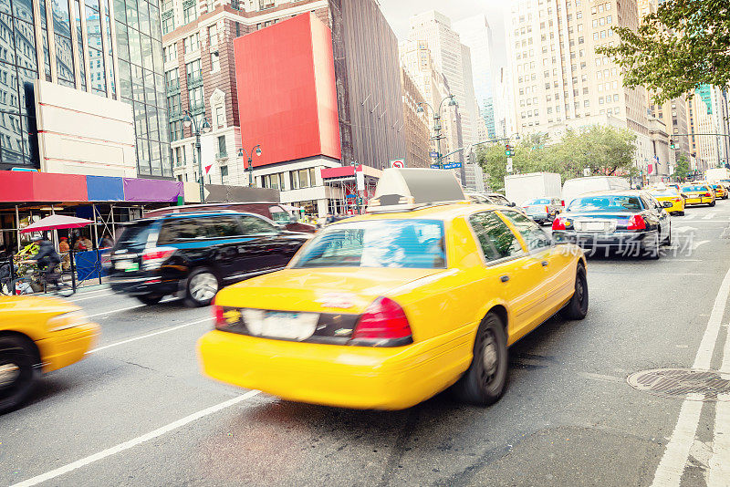 曼哈顿出租车交通，纽约市