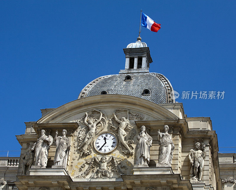 卢森堡花园钟楼细节巴黎