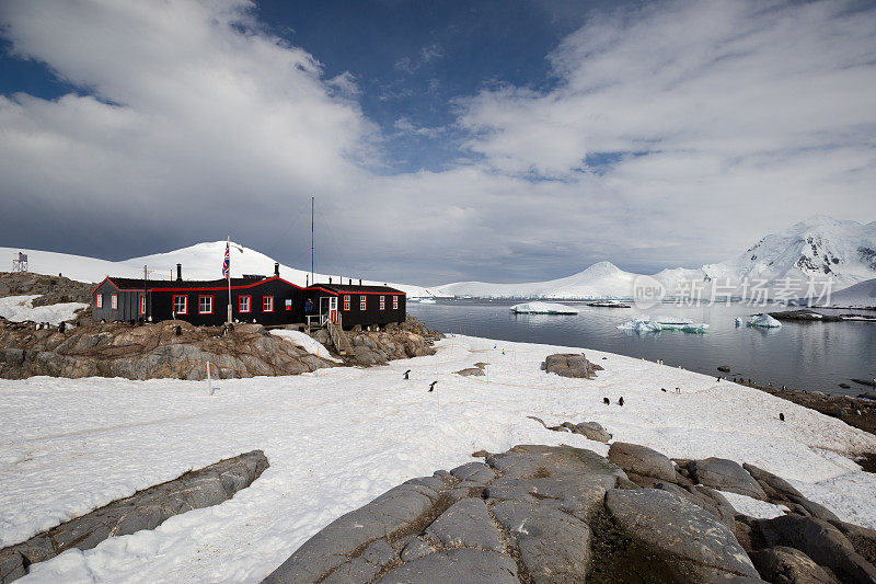 南极洲洛克罗伊港的研究小屋