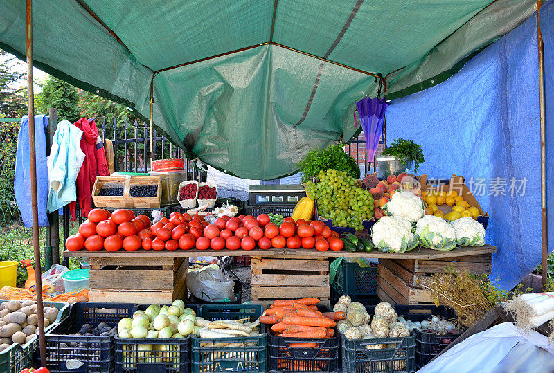 农贸市场的新鲜有机蔬菜。