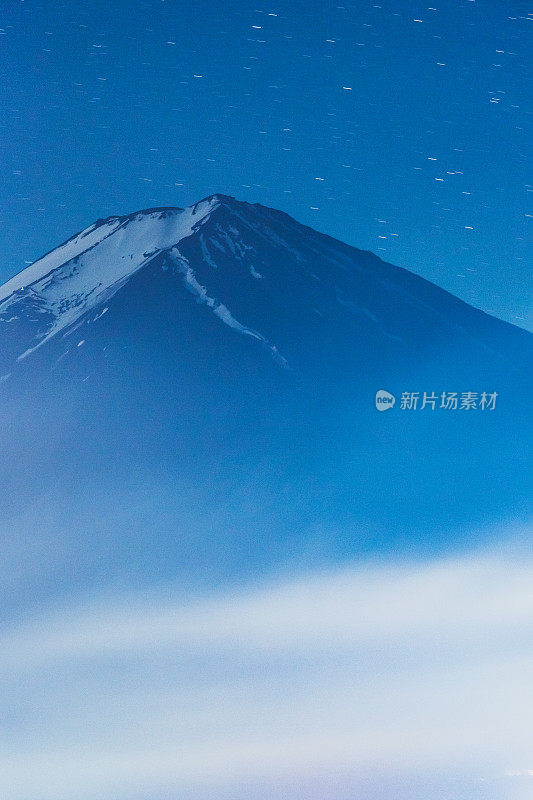 富士山，日本山，夜，星空，银河