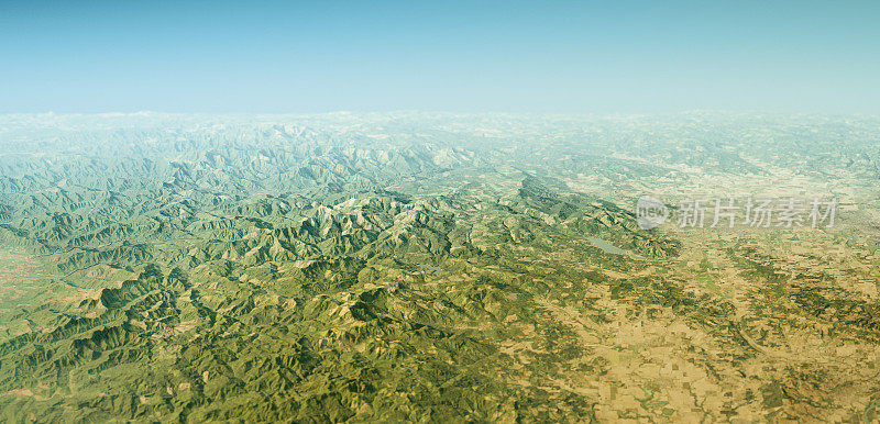 南鞍山3D渲染地形图地平线