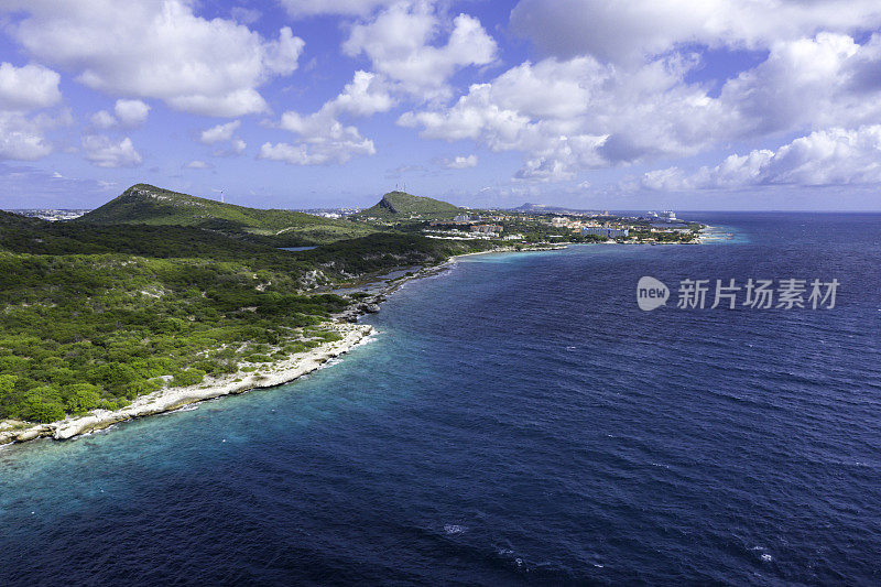 鸟瞰图的加勒比海和海滩库拉索