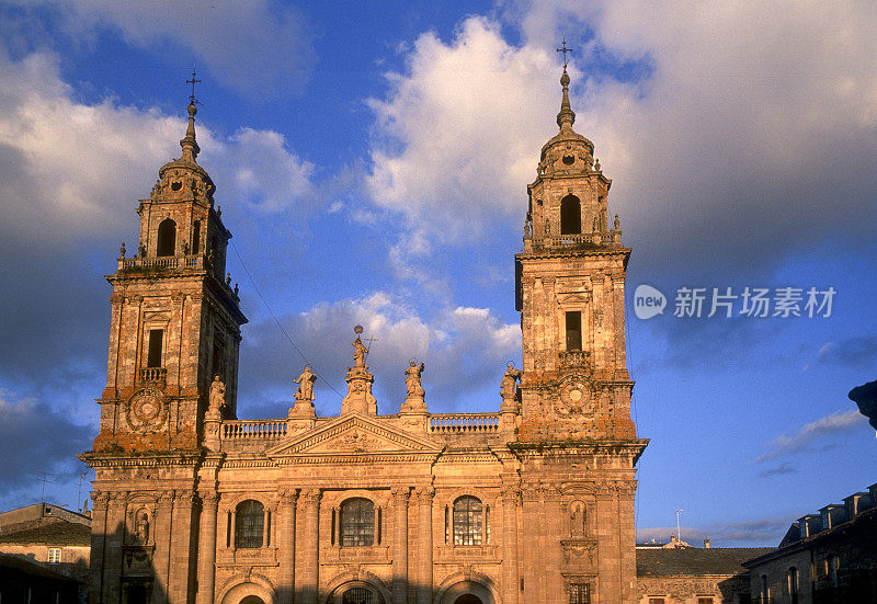 西班牙加利西亚的卢戈大教堂正面