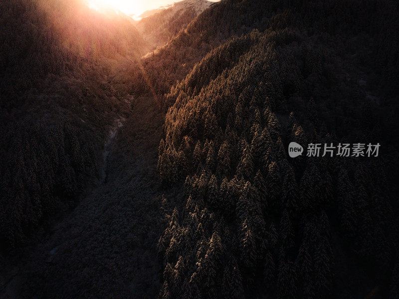 降雪，山脉和冬天