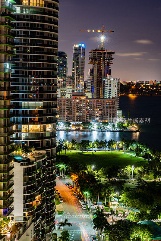迈阿密，佛罗里达，埃奇沃特的摩天大楼