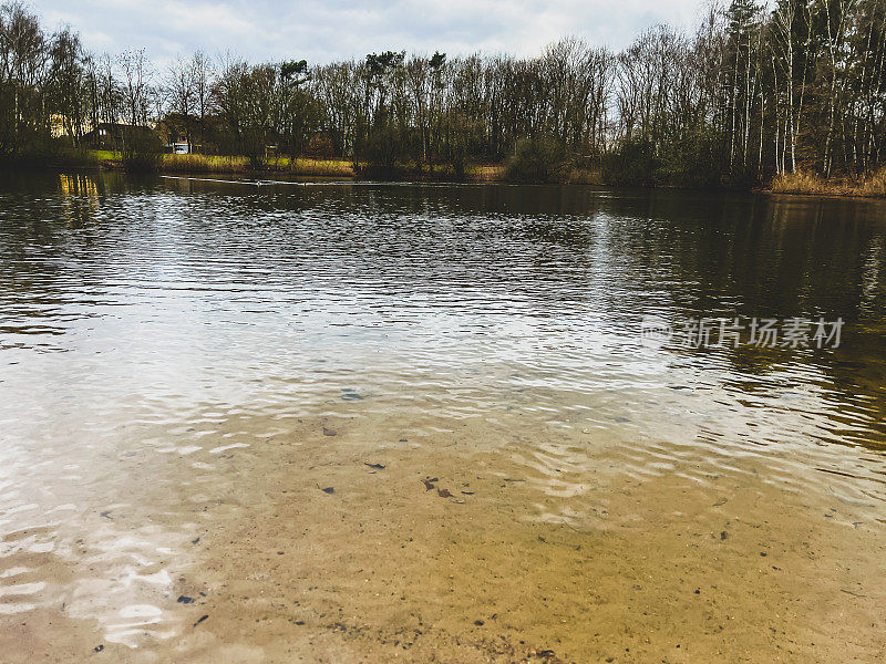 在冬天，可以看到名为“林根”镇的“Telgenkampsee”湖的水。