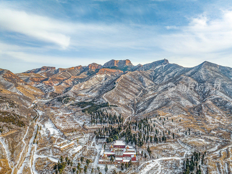 中国河北省石家庄市赞皇县石柱山风景区航拍