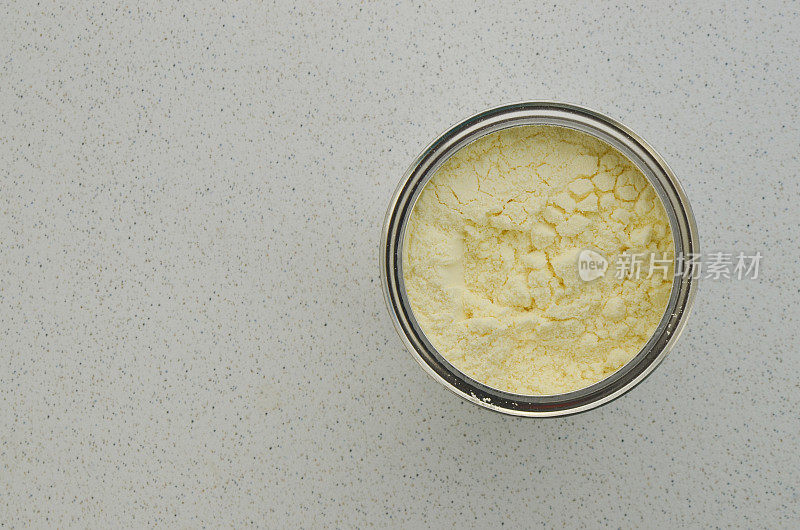 特色细节的奶粉罐，理想的项目有关的营养和食品。