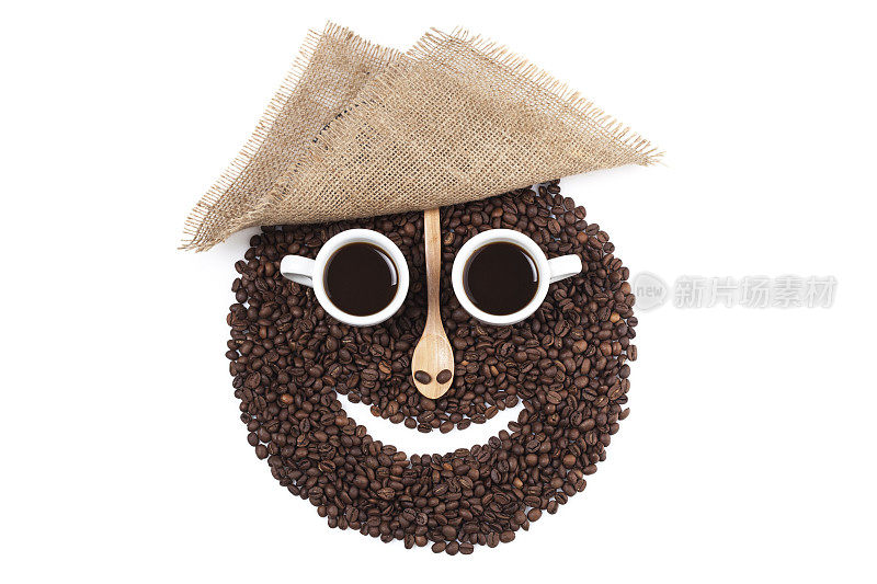 用咖啡豆做成的微笑