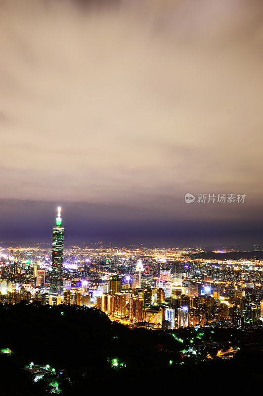 台湾台北市的全景夜景