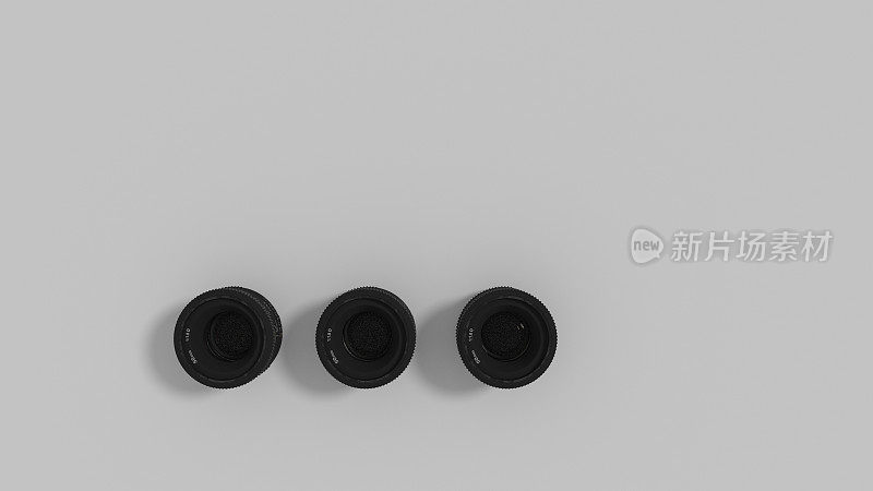 黑色镜头倾斜的3d渲染