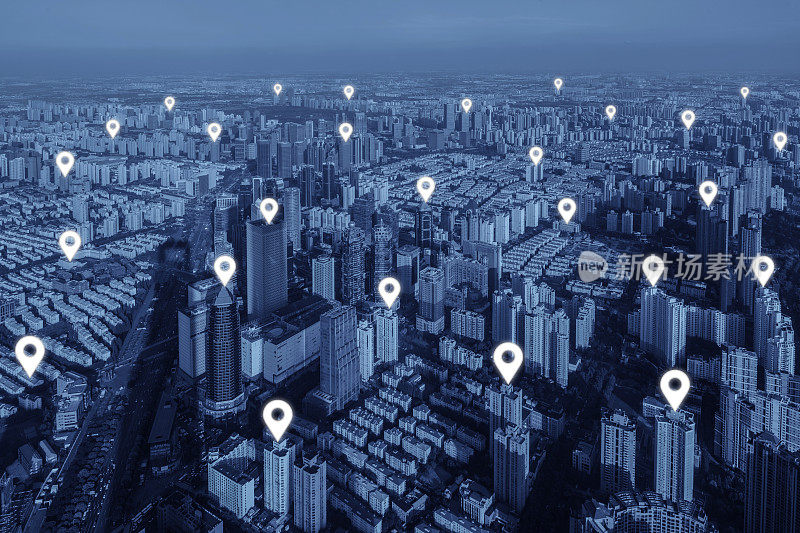 绘制城市网络连接的引脚平面。