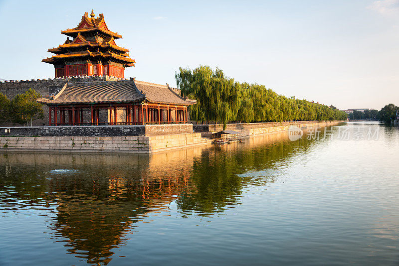 黄昏时分，北京紫禁城的一角