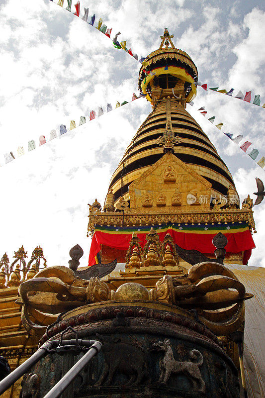 尼泊尔:加德满都的斯瓦扬布纳特寺庙