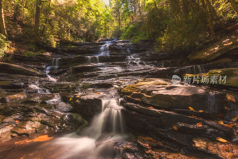 乔治亚州北部宁静的瀑布