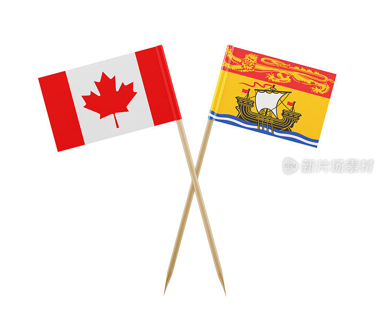 小小的加拿大和新不伦瑞克国旗上的牙签