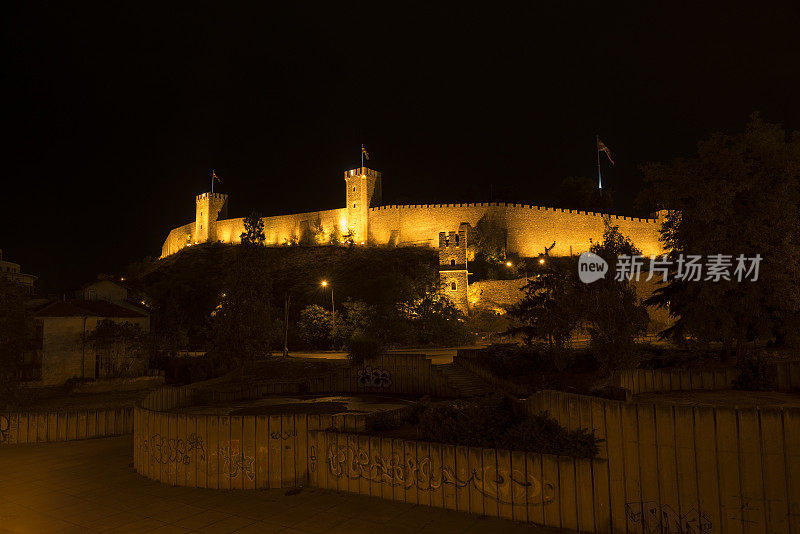 马其顿斯科普里要塞的夜晚