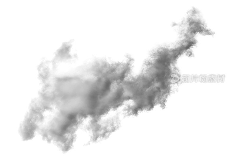 云和烟孤立的白色，背景和纹理