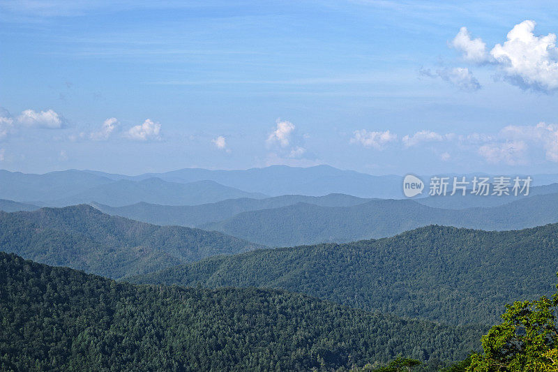 有山峰和山谷的大烟山