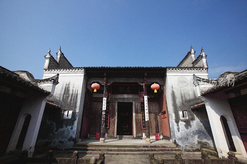中国江西婺源的徽派建筑。