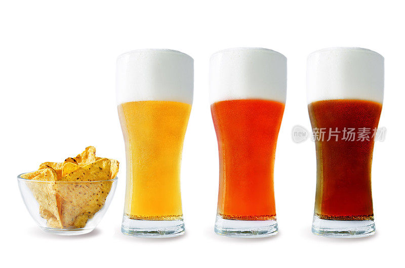 啤酒单:淡啤、红啤和黑啤搭配玉米片