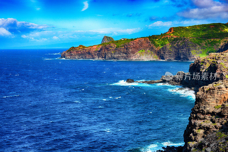 崎岖的夏威夷毛伊岛海岸线