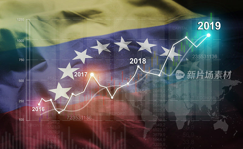 不断增长的统计金融2019对抗委内瑞拉国旗