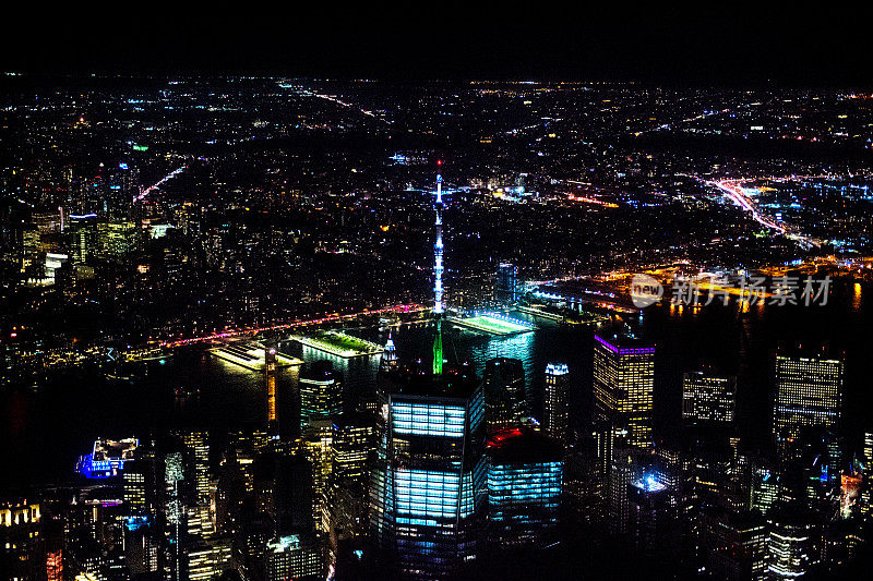 美国纽约，曼哈顿下城的世贸中心一号大楼