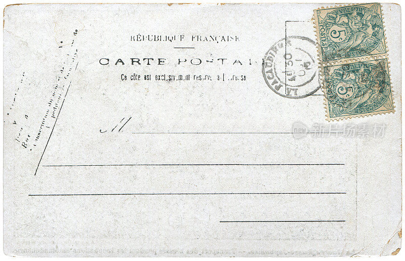 20世纪初从法国拉帕迪耶尔寄来的老式明信片，对于任何历史明信片通信的使用来说都是一个非常好的背景。
