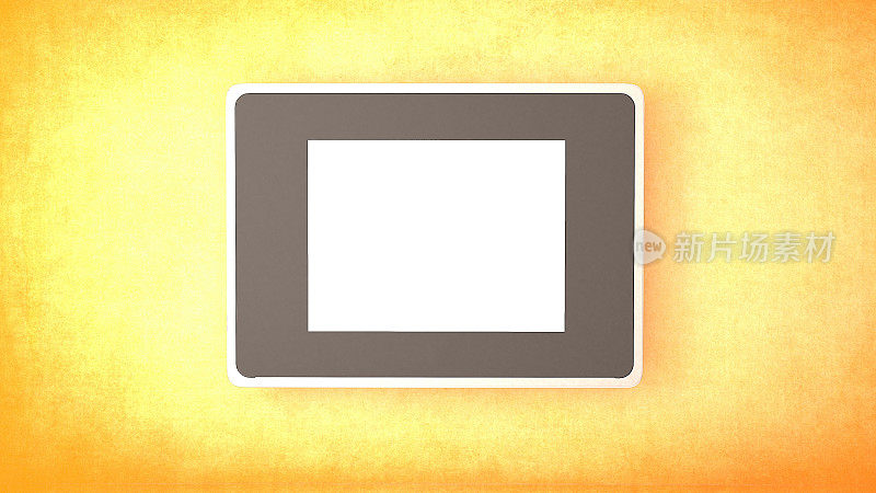 数字平板电脑屏幕与黄色复制空间