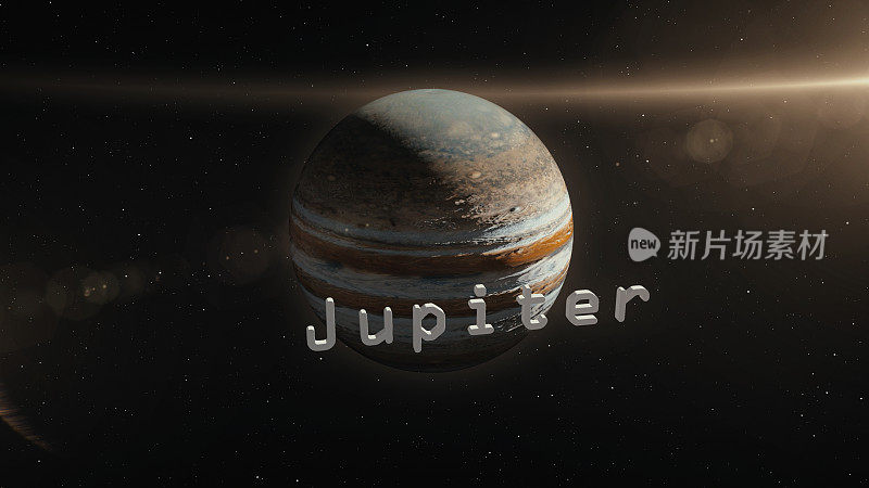 木星行星在空间3D插图