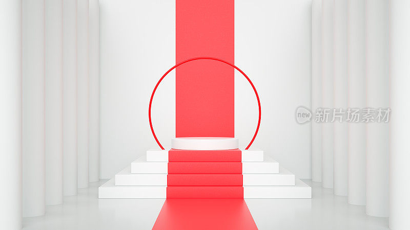 3D楼梯，空产品架，平台，红地毯平台，简约设计