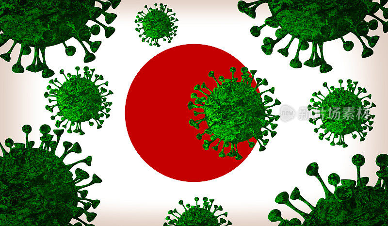 日本标记Covid-19冠状病毒大流行细胞