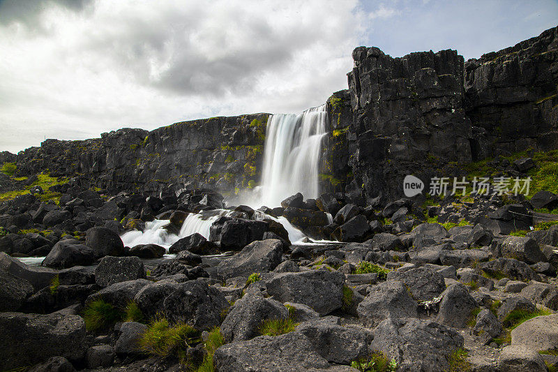 Öxarárfoss冰岛Thingvellir国家公园的瀑布