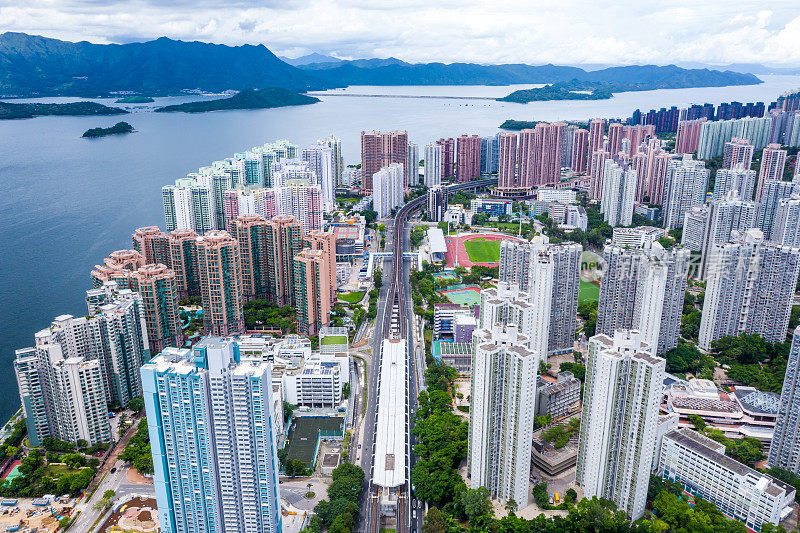 无人机拍摄的马鞍山居民建筑，香港