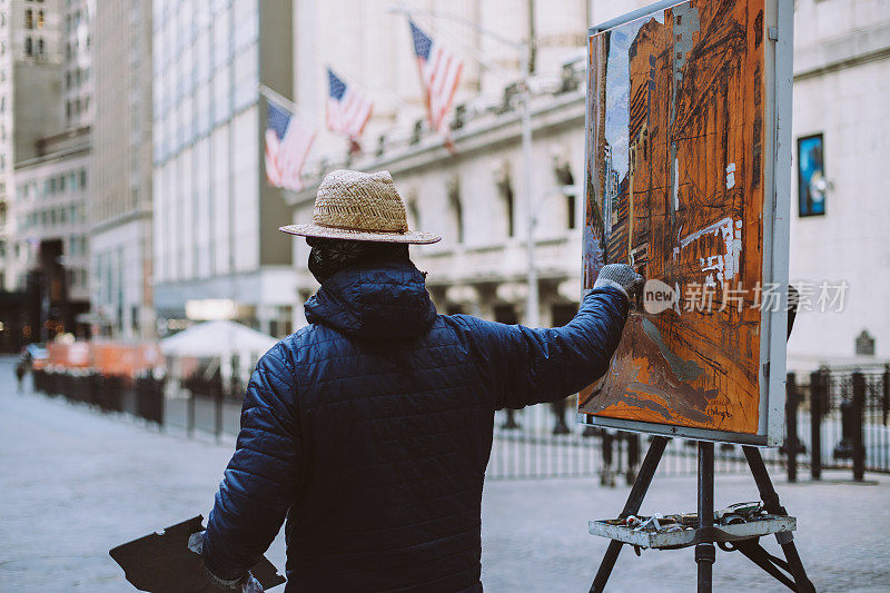 华尔街的街头艺术家