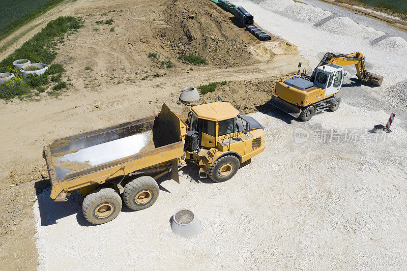 公路建设，鸟瞰图