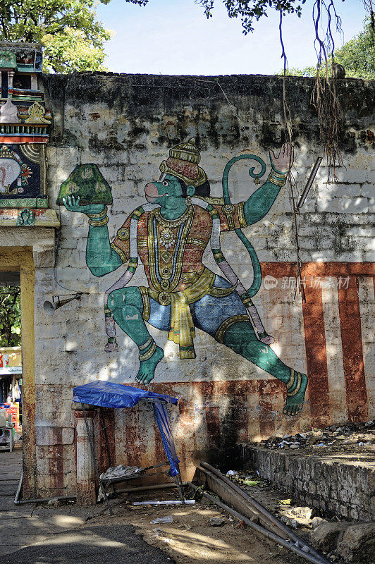 印度教神哈努玛那的巨幅画