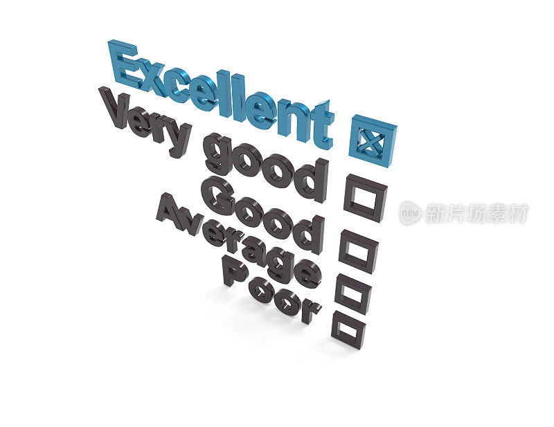 客户体验评级。客户调查反馈概念。