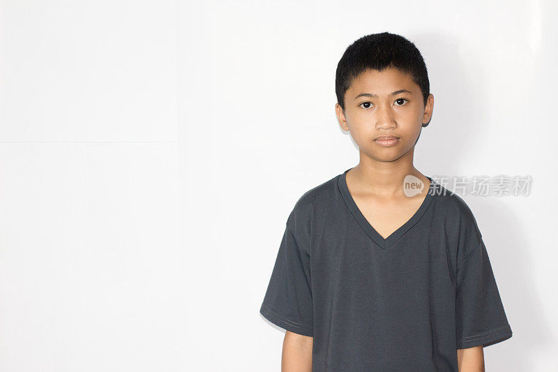 肖像亚洲男孩孤立的白色背景