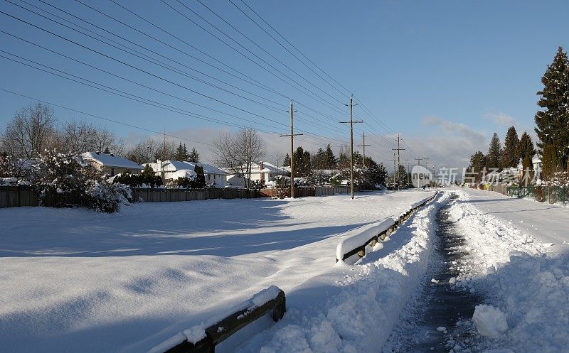 加拿大萨里的雪地绿带