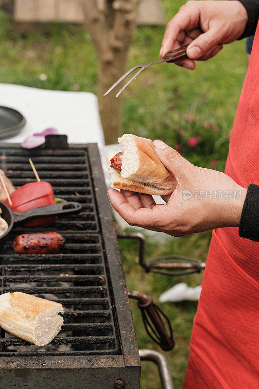 智利乡村的Choripan