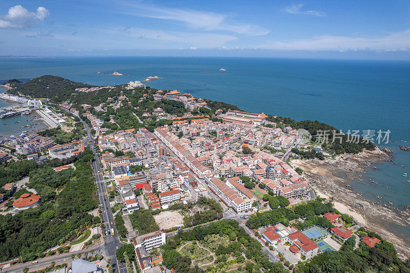 海上旅游圣地的中式宫殿建筑群