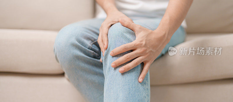 因跑步膝关节或髌骨股骨疼痛综合征、骨关节炎、关节炎、风湿病和髌骨肌腱炎而出现膝盖疼痛和肌肉疼痛的女性。医学的概念