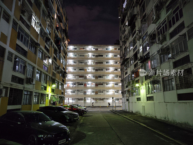 香港石硖尾大坑西村的夜晚