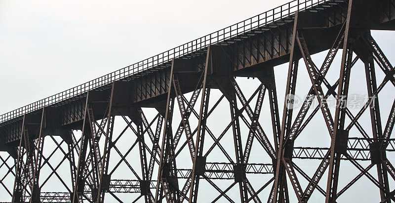 moodna高架桥位于纽约康沃尔(钢金属高架火车轨道在山谷溪)铁路地铁桥架桥桥北Schunemunk山哈德逊山谷交叉梁高