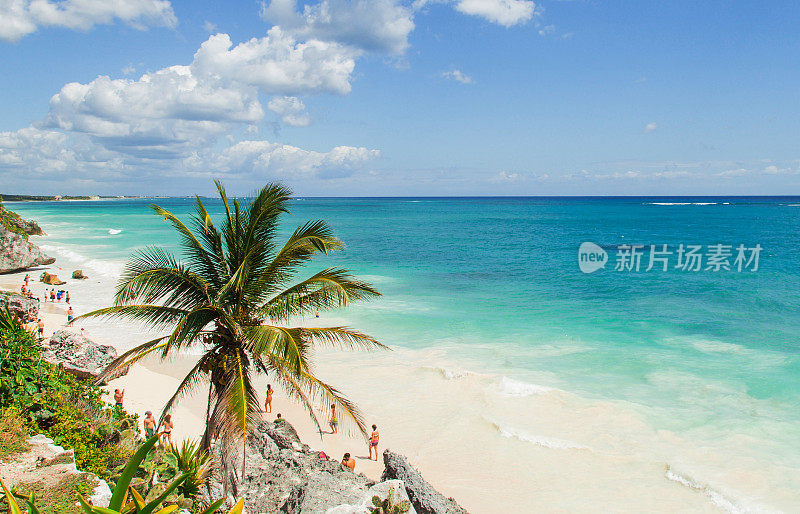 美丽的加勒比海海滩。图伦、墨西哥