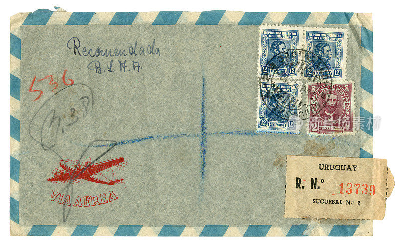 来自乌拉圭的信封，1947年